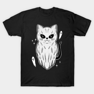 Vintage halloween Kitty ghost T-Shirt